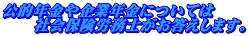 公的年金や企業年金については 　　社会保険労務士がお答えします。